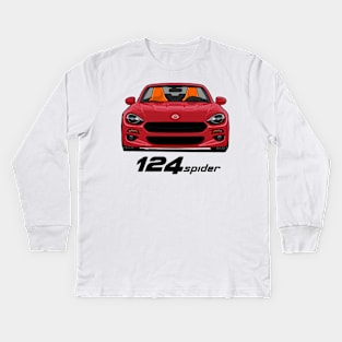 Fiat 124 Spider - Red Kids Long Sleeve T-Shirt